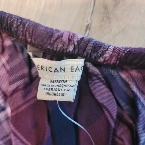 American Eagle Purple Plaid Slit Midi Skirt - Sz Medium - Picture 3 of 4